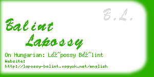 balint lapossy business card